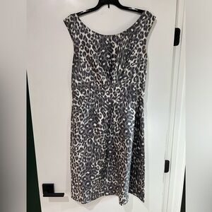 Kate Spade gray leopard cocktail dress size 12